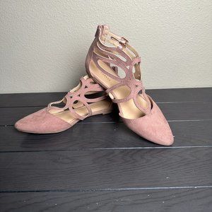 LC Lauren Conrad suede flats, Dusty Pink, Size 9
